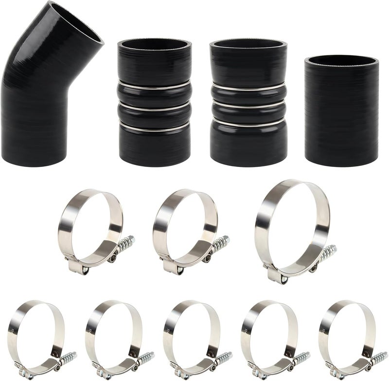 DOCAS Turbo Intercooler Pipe and Boot Kit CAC tubes Powerstroke Compatible with 2003 2004 2005 2006 2007 Ford 6.0L F250 F350 F450 F550 - Black - Image 5